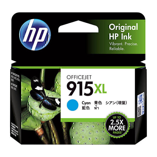 HP #915XL Genuine Cyan Ink Cartridge 3YM19AA - 825 Pages