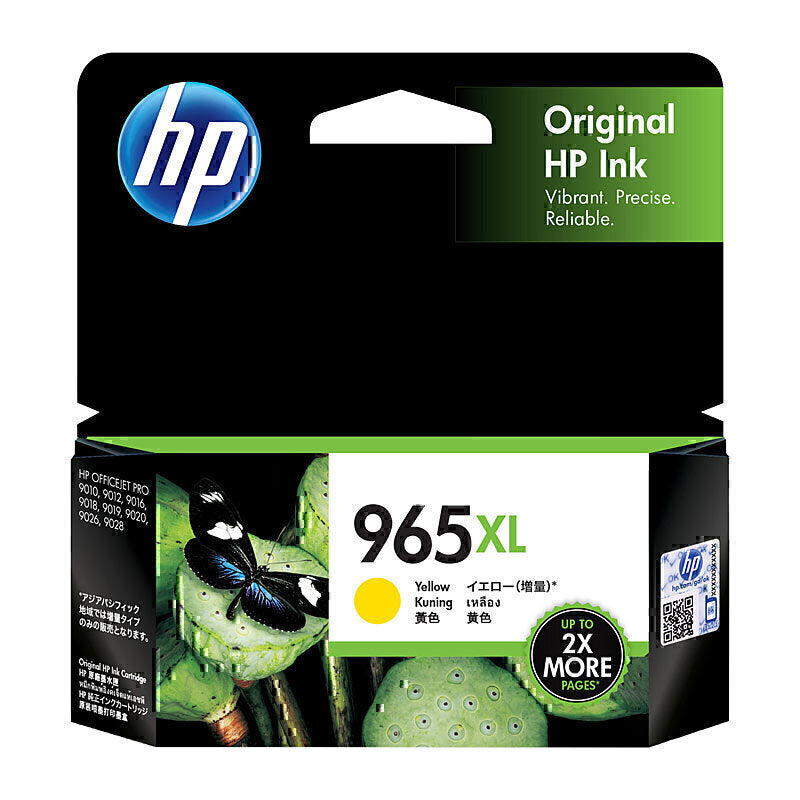 HP #965XL Genuine Yellow Ink Cartridge 3JA83AA - 1,600 Pages